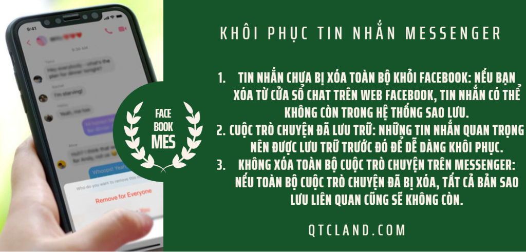 Điều kiện khôi phục tin nhắn Messenger